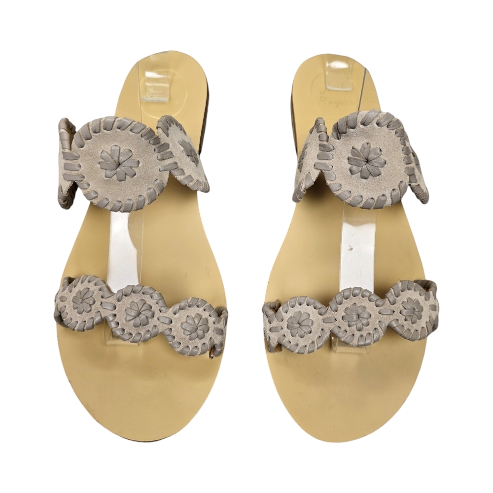 Jack Rogers Womens Grey Suede Lauren Sandals Shoe Size 9.5